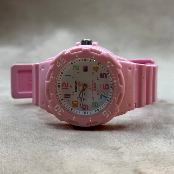 Women's Pink Casio Watch with Multicolor Dial - Picture 2 of 4